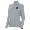 thumbnail image 1 of Women's Antigua Gray Seattle Kraken Intent Quarter-Zip Top, 1 of 1