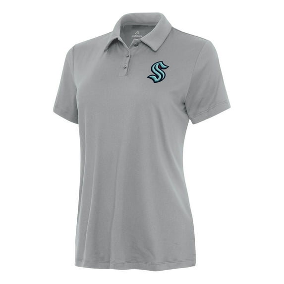 Women's Antigua Gray Seattle Kraken Reprocess Polo