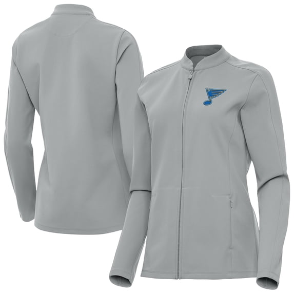 Women's Antigua Gray St. Louis Blues Regard Full-Zip Jacket