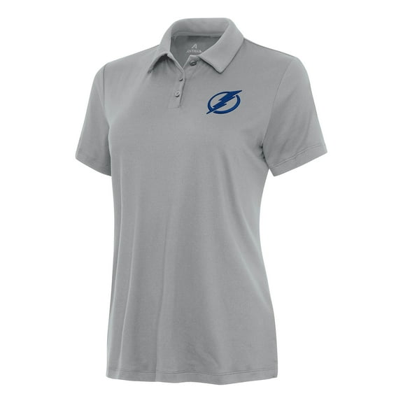 Women's Antigua Gray Tampa Bay Lightning Reprocess Polo