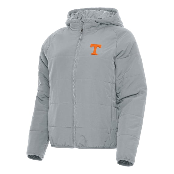 Women's Antigua Gray Tennessee Volunteers Universe Full-Zip Puffer Jacket