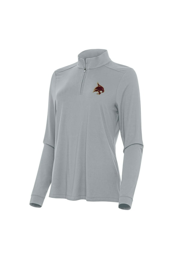Women's Antigua Gray Texas State Bobcats Intent Quarter-Zip Top