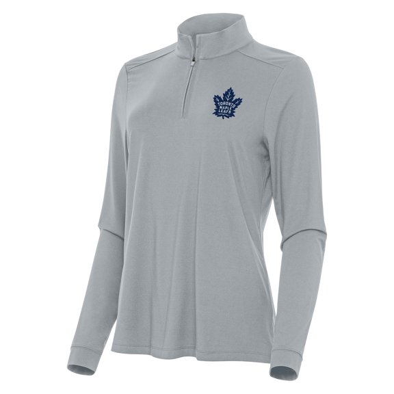 Women's Antigua Gray Toronto Maple Leafs Intent Quarter-Zip Top