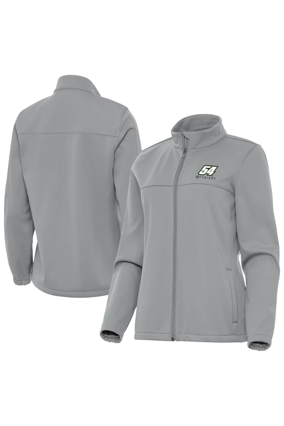 Women's Antigua Gray Ty Gibbs Links 2 Full-Zip Golf Jacket
