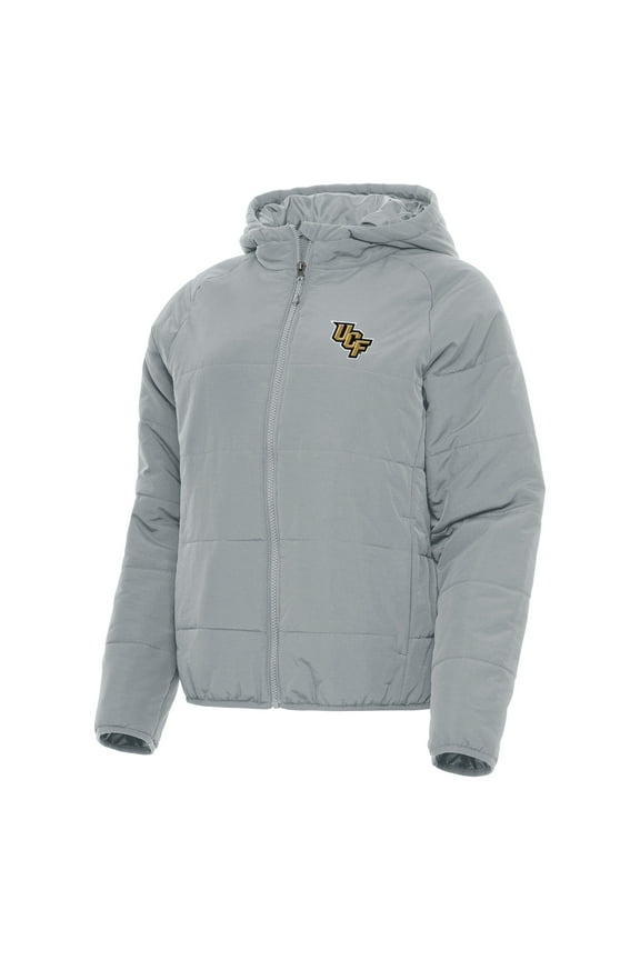Women's Antigua Gray UCF Knights Universe Full-Zip Puffer Jacket