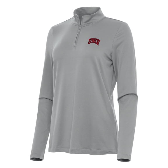 Women's Antigua Gray UNLV Rebels Reprocess Quarter-Zip Top