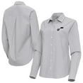 thumbnail image 1 of Women's Antigua Gray Utah Jazz Porter Woven Long Sleeve Button-Up Shirt, 1 of 3