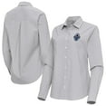 thumbnail image 1 of Women's Antigua Gray Vancouver Whitecaps FC Porter Woven Tri-Blend Long Sleeve Button-Up Shirt, 1 of 3
