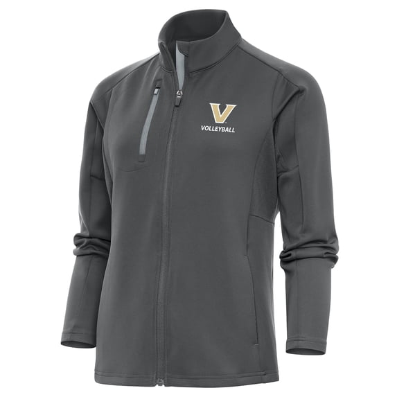Women's Antigua Gray Vanderbilt Commodores Volleyball Generation Full-Zip Jacket