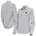 thumbnail image 1 of Women's Antigua Gray Villanova Wildcats Porter Woven Tri-Blend Long Sleeve Button-Up Shirt, 1 of 3