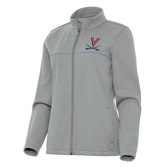 Women's Antigua Gray Virginia Cavaliers Links 2 Full-Zip Golf Jacket