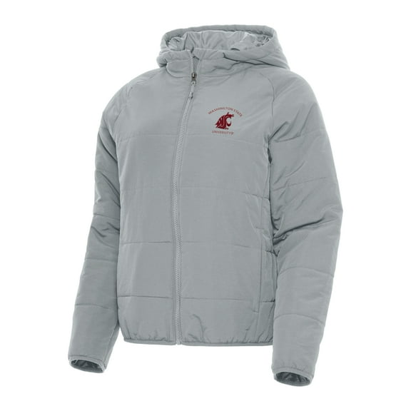 Women's Antigua Gray Washington State Cougars Universe Full-Zip Puffer Jacket