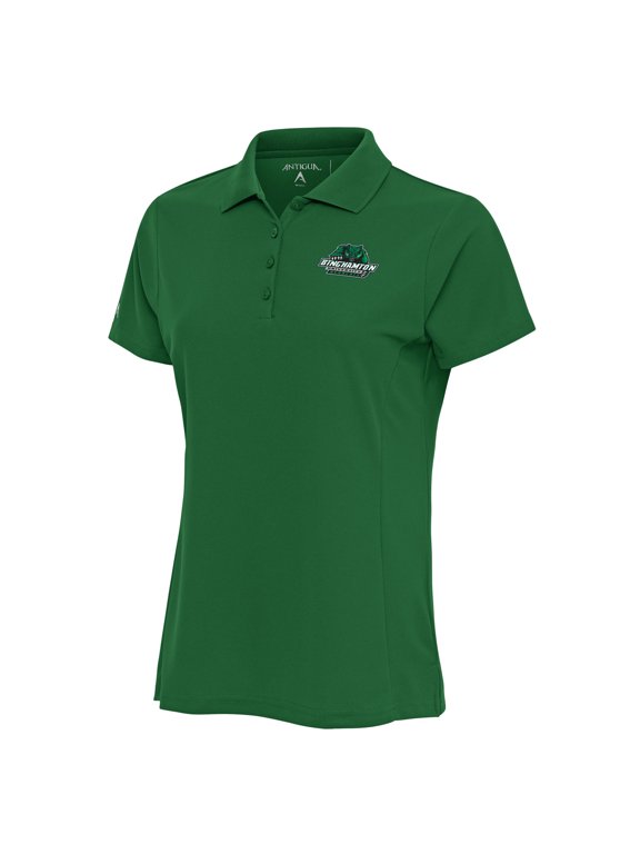 Women's Antigua Green Binghamton Bearcats Legacy Digital Thermal Pique Polo