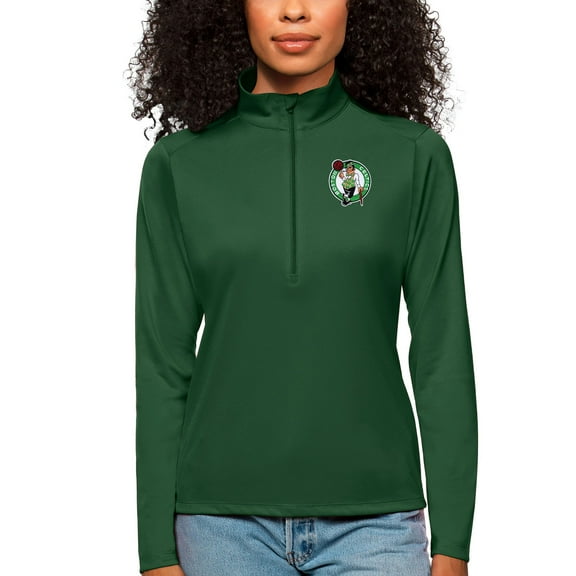 Women's Antigua Green Boston Celtics Tribute Half-Zip Top