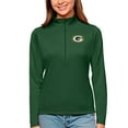 thumbnail image 1 of Women's Antigua Green Green Bay Packers Tribute Half-Zip Top, 1 of 1