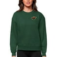 thumbnail image 1 of Women's Antigua Green Minnesota Wild Primary Logo Victory Crewneck Pullover Sweatshirt, 1 of 1