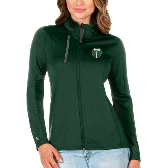 Women's Antigua Green/Silver Portland Timbers Generation Full-Zip Jacket