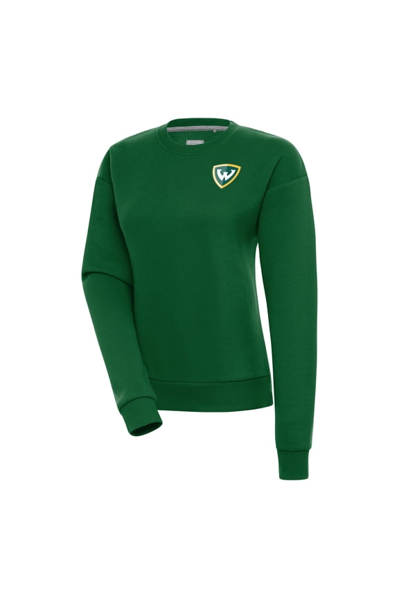 Women's Antigua Green Wayne State Warriors Victory Pullover Sweatshirt