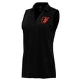thumbnail image 1 of Women's Antigua Heather Black Baltimore Orioles Layout Sleeveless Polo, 1 of 1
