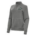 thumbnail image 1 of Women's Antigua Heather Black Dallas Stars Crush Quarter-Zip Fleece Sweatshirt, 1 of 1