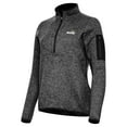 thumbnail image 1 of Women's-Antigua  Heather Black Daytona International Speedway Fortune 1/2-Zip Pullover Top, 1 of 1