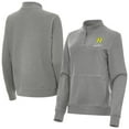 thumbnail image 1 of Women's-Antigua  Heather Black Denny Hamlin Crush Quarter-Zip Pullover Top, 1 of 3