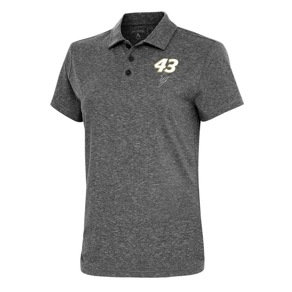 Women's Antigua Heather Black Erik Jones Motivated Polo