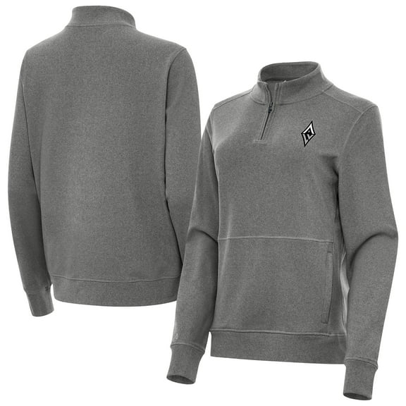 Women's Antigua Heather Black Las Vegas Aces Crush Quarter-Zip Fleece Sweatshirt