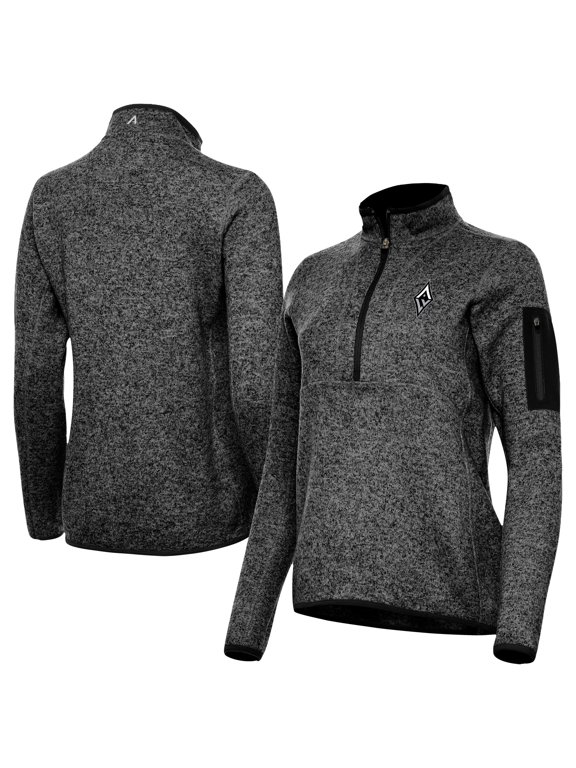 Women's Antigua Heather Black Las Vegas Aces Fortune Half-Zip Pullover Jacket
