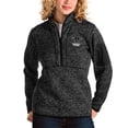 thumbnail image 1 of Women's Antigua Heather Black Las Vegas Desert Dogs Fortune Quarter-Zip Pullover Top, 1 of 1