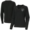 thumbnail image 1 of Women's Antigua Heather Black Las Vegas Raiders Varsity Tri-Blend V-Neck Long Sleeve T-Shirt, 1 of 3