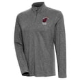 thumbnail image 1 of Women's Antigua  Heather Black Miami Heat Confront Quarter-Zip Pullover Top, 1 of 1