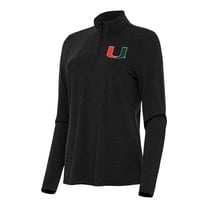 Women's Antigua  Heather Black Miami Hurricanes Bright Quarter-Zip Top