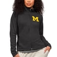 thumbnail image 1 of Women's Antigua Heather Black Michigan Wolverines Course Full-Zip Jacket, 1 of 1