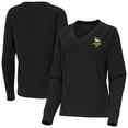 thumbnail image 1 of Women's Antigua Heather Black Minnesota Vikings Varsity Tri-Blend V-Neck Long Sleeve T-Shirt, 1 of 3