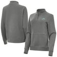thumbnail image 1 of Women's Antigua Heather Black NASCAR 1956-63 Logo Crush Quarter-Zip Top, 1 of 3