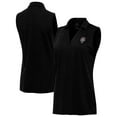thumbnail image 1 of Women's Antigua Heather Black New Mexico Lobos Layout Sleeveless V-Neck Polo, 1 of 3