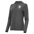 thumbnail image 1 of Women's Antigua Heather Black New York Mets Daybreak Quarter-Zip Hoodie, 1 of 1