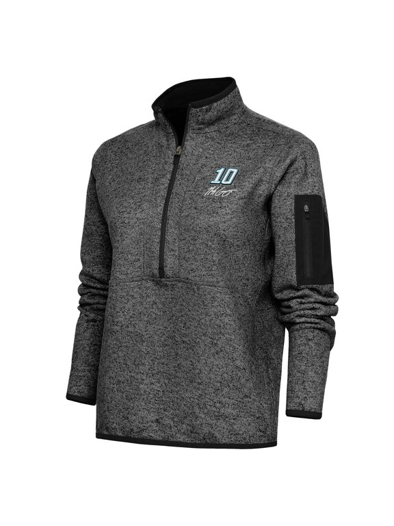 Women's Antigua Heather Black Noah Gragson Fortune Half-Zip Pullover Jacket