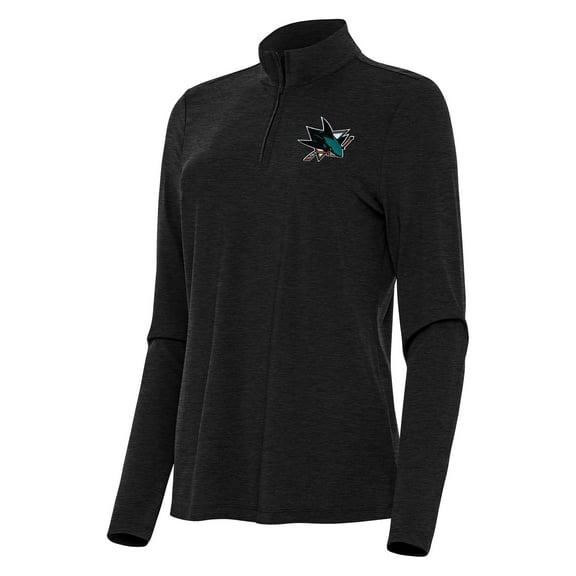 Women's Antigua  Heather Black San Jose Sharks Bright Quarter-Zip Top