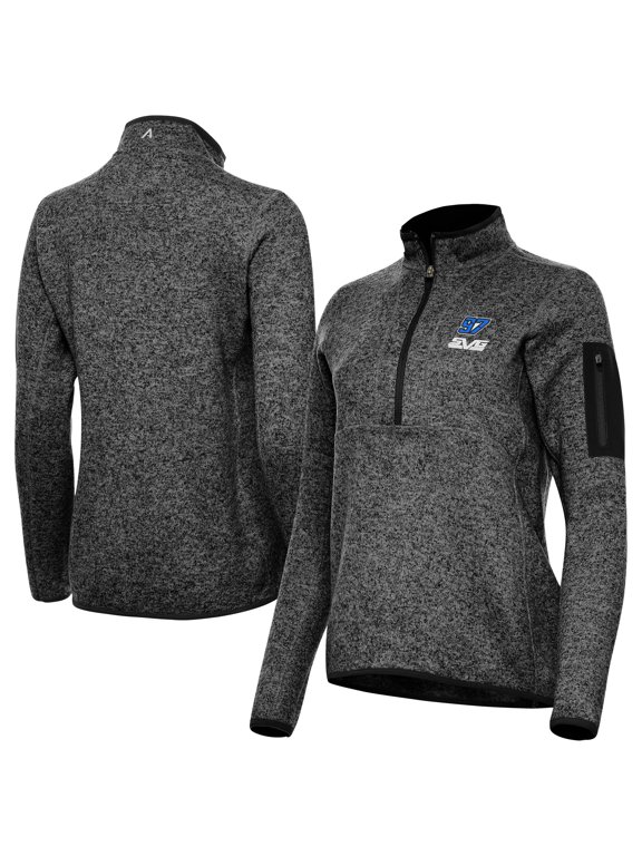 Women's Antigua Heather Black Shane van Gisbergen Fortune Half-Zip Jacket