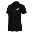thumbnail image 1 of Women's  Antigua Heather Black Tampa Bay Lightning Layout V-Neck Polo, 1 of 1