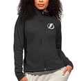 thumbnail image 1 of Women's Antigua Heather Black Tampa Bay Lightning Primary Logo Course Full-Zip Jacket, 1 of 1