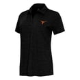 thumbnail image 1 of Women's  Antigua Heather Black Texas Longhorns Layout V-Neck Polo, 1 of 1