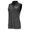 thumbnail image 1 of Women's Antigua  Heather Black Washington Capitals Recap Sleeveless Polo, 1 of 1