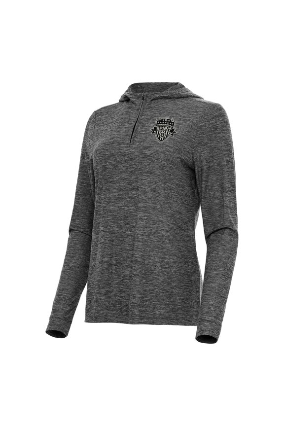Women's Antigua Heather Black Washington Spirit Daybreak Quarter-Zip Jacket