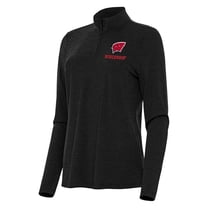 Women's Antigua  Heather Black Wisconsin Badgers Bright Quarter-Zip Top