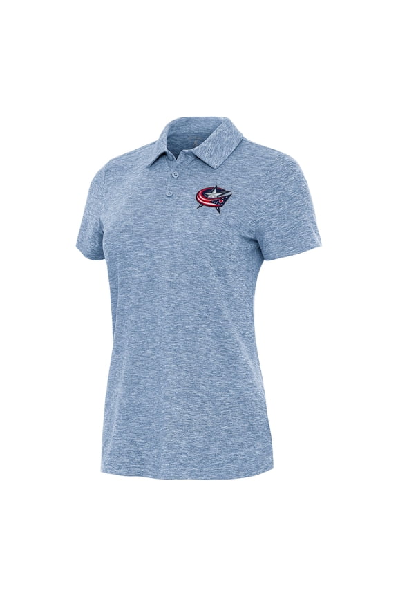 Women's Antigua Heather Blue Columbus Blue Jackets Matter Polo
