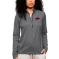 thumbnail image 1 of Women's Antigua Heather Charcoal Arkansas Razorbacks Epic Quarter-Zip Pullover Top, 1 of 1