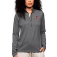 thumbnail image 1 of Women's Antigua Heather Charcoal Bowling Green St. Falcons Epic Quarter-Zip Pullover Top, 1 of 1